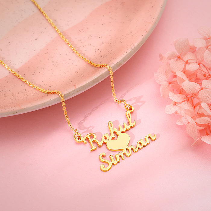 Golden Personalised We Two Pendant