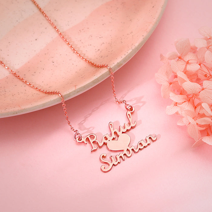 Rose Gold Personalised We Two Pendant