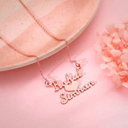 Rose Gold Personalised We Two Pendant