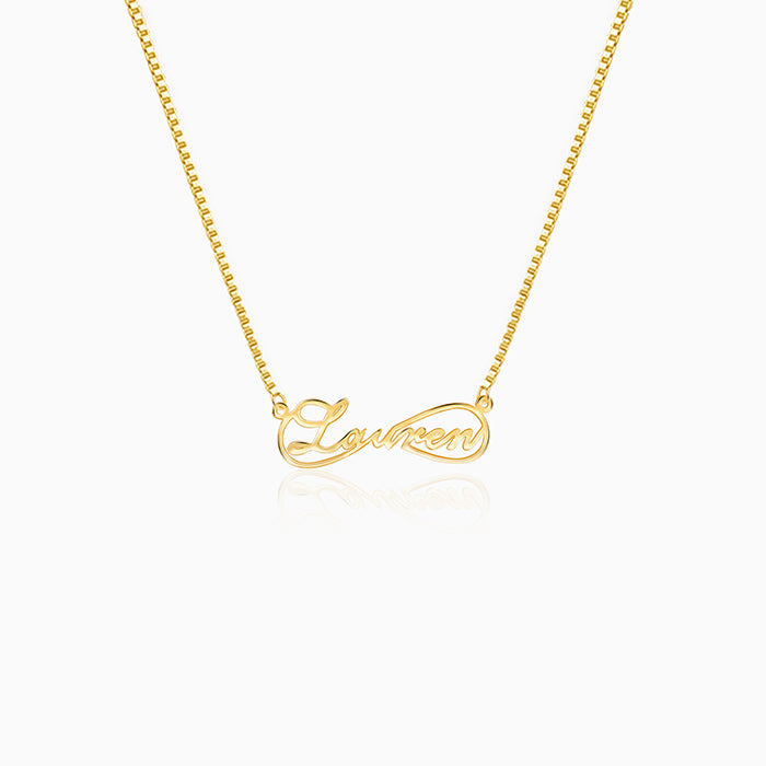 Golden Personalised Infinite Promises Pendant