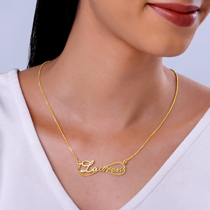 Golden Personalised Infinite Promises Pendant