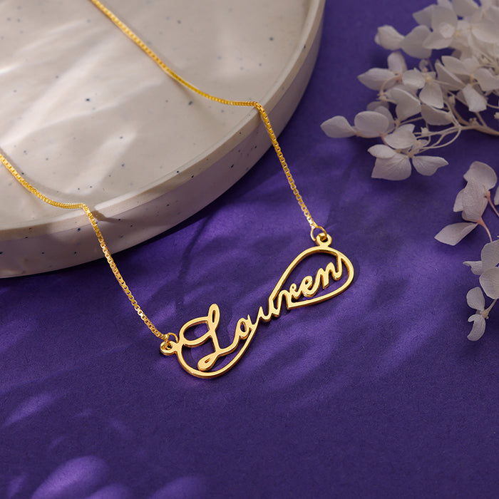 Golden Personalised Infinite Promises Pendant