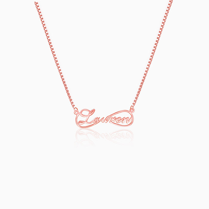 Rose Gold Personalised Infinite Promises Pendant