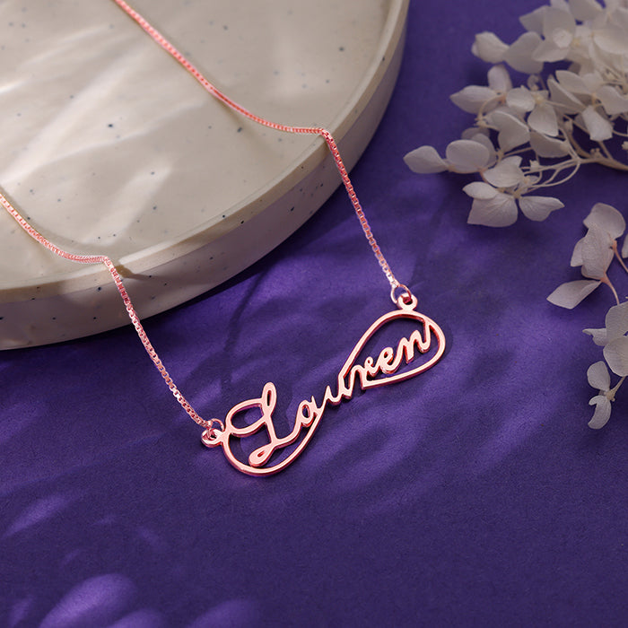 Rose Gold Personalised Infinite Promises Pendant