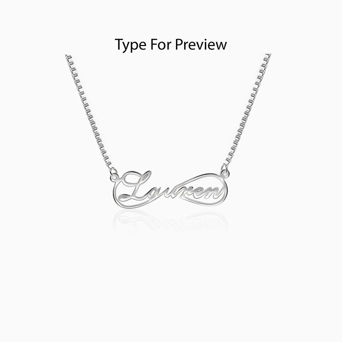 Silver Personalised Infinite Promises Pendant