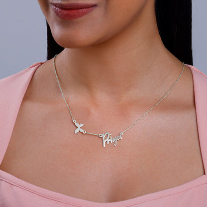 Silver Personalised Pretty Butterfly Necklace