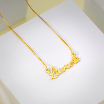 Golden Personalised Dog Lover Necklace