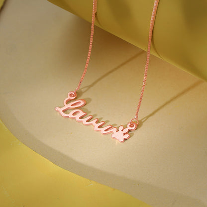 Rose Gold Personalised Dog Lover Necklace