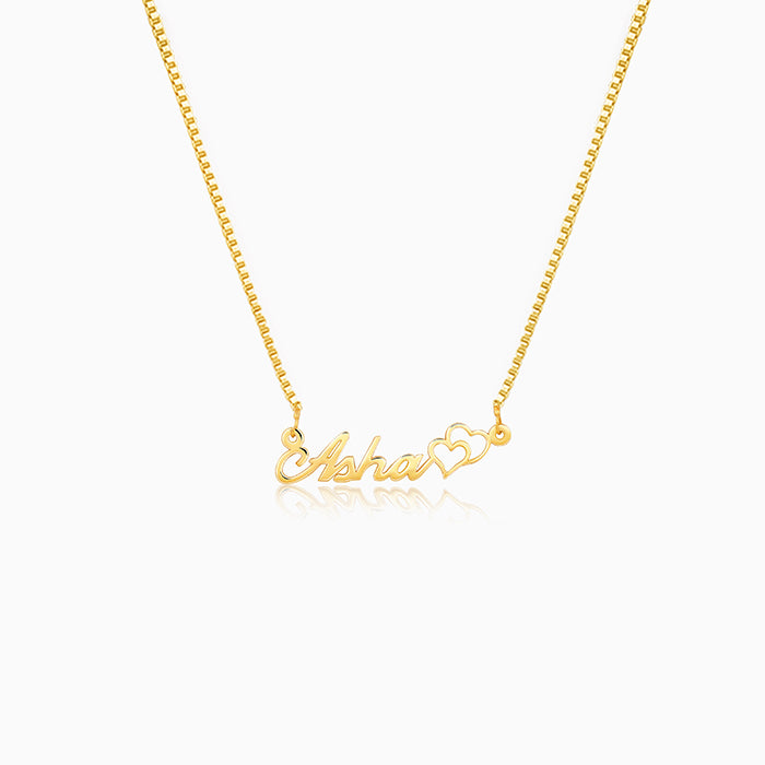 Golden Personalised Dual Heart Necklace