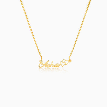 Golden Personalised Dual Heart Necklace