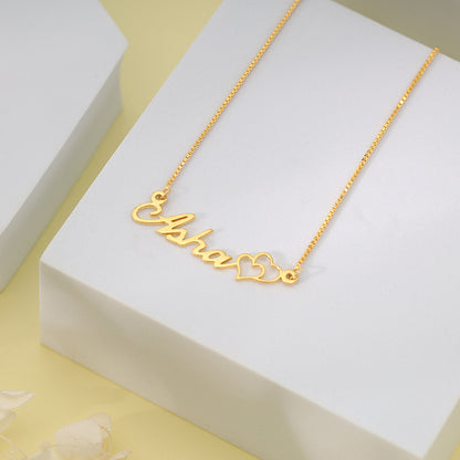 Golden Personalised Dual Heart Necklace