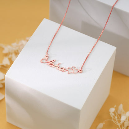 Rose Gold Personalised Dual Heart Necklace