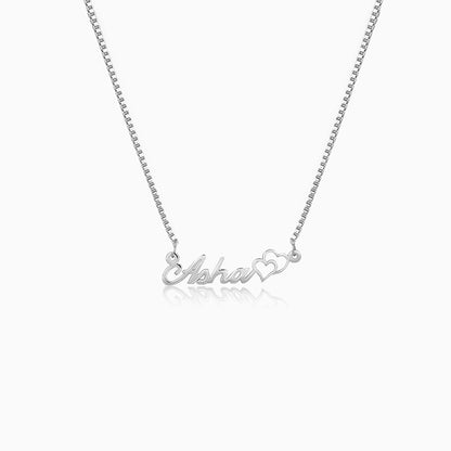 Silver Personalised Dual Heart Necklace