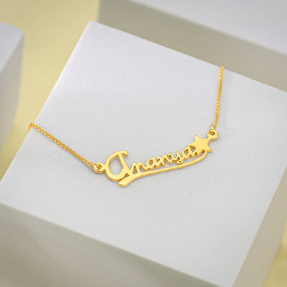 Golden Personalised Star Necklace