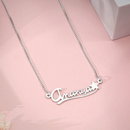 Silver Personalised Star Necklace