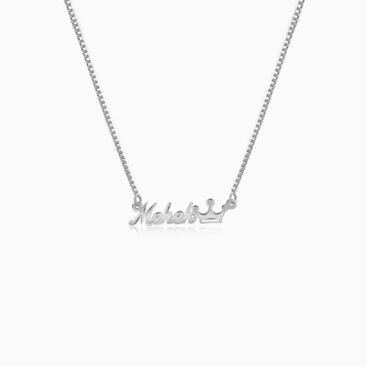 Silver Personalised Queen Necklace