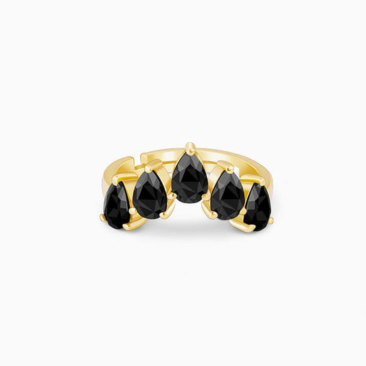 Golden Enchanting Pear Stone Ring