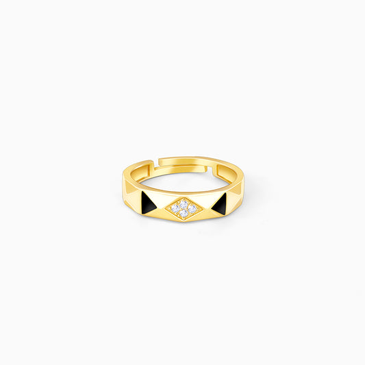 Golden Tri-Facet Ring For Her