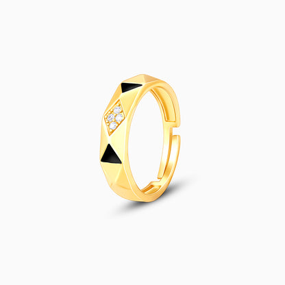 Golden Tri-Facet Ring For Her