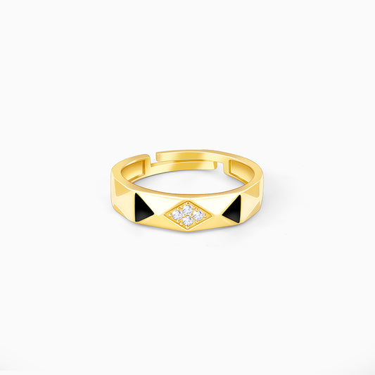 Golden Tri-Facet Ring For Him