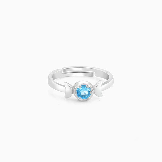 Silver Blue Phases Ring