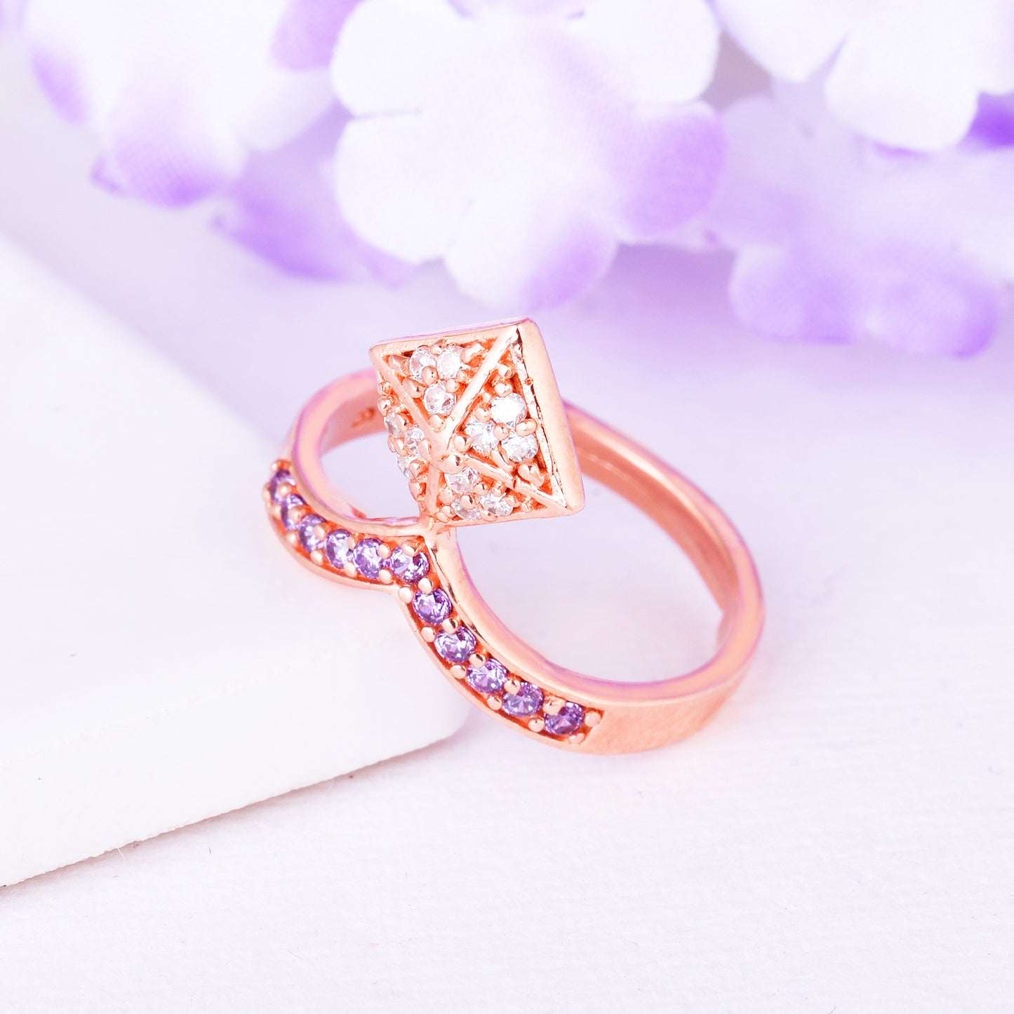 Rose Gold Louvre Inspired Ring