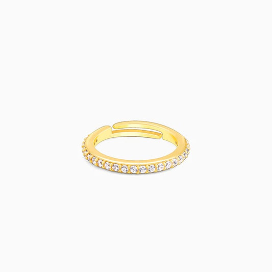 Golden Minimal Zirconia Ring