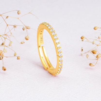 Golden Minimal Zirconia Ring