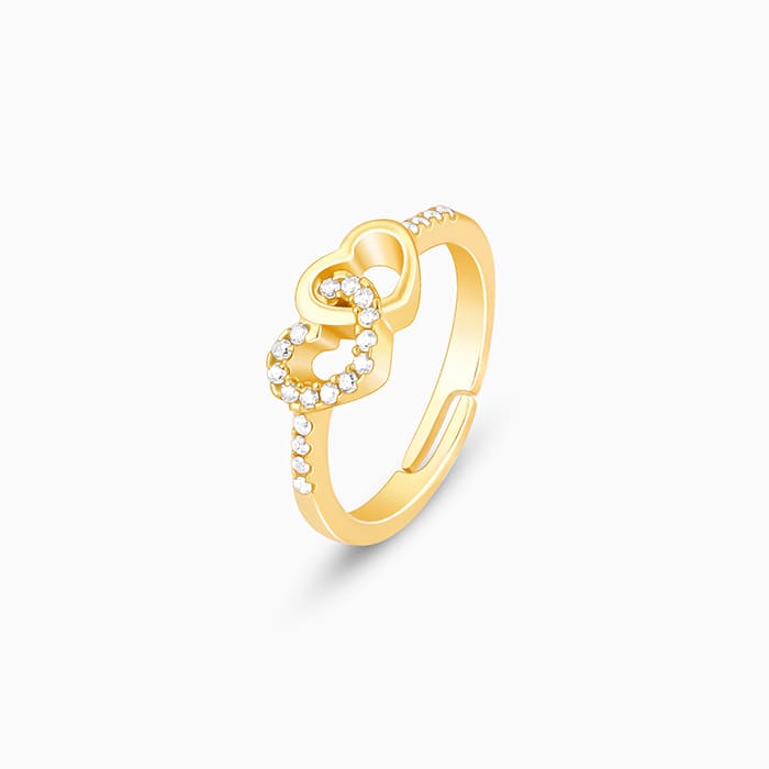 Golden Heartfelt Duo Ring