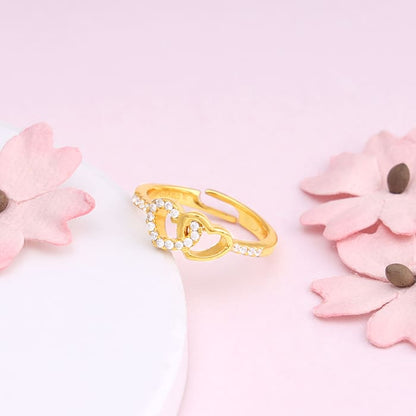 Golden Heartfelt Duo Ring