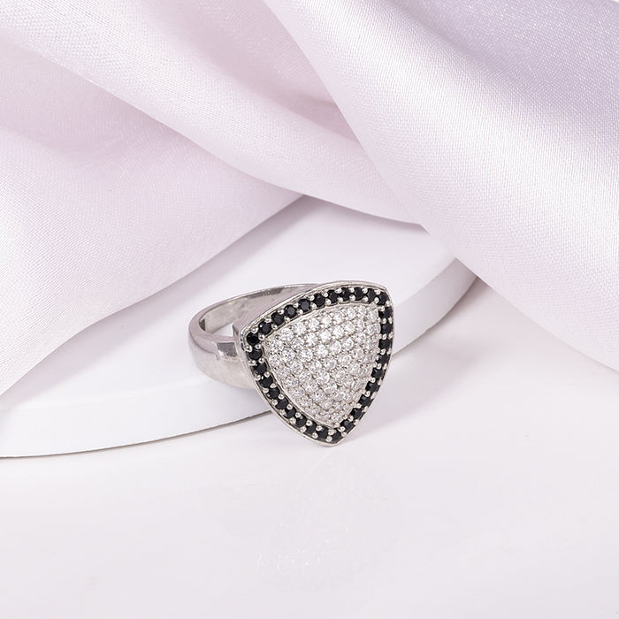 Silver Regal Triangular Ring