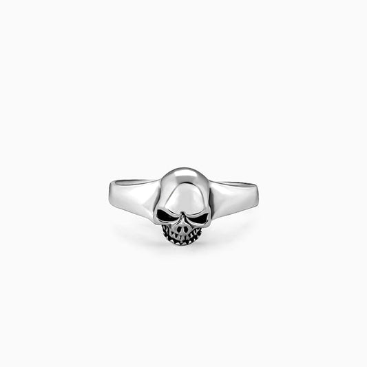 Oxidised Silver Iconic Skull Ring For Him