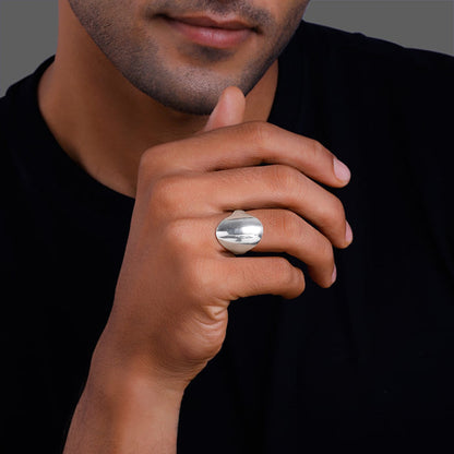 Silver Avant-Garde Ring For Him