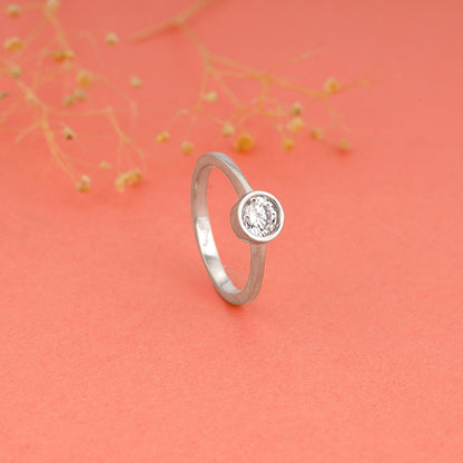 Silver Zircon Shine Ring