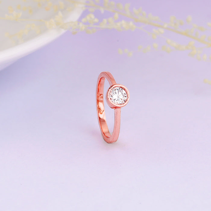 Rose Gold Zircon Shine Ring