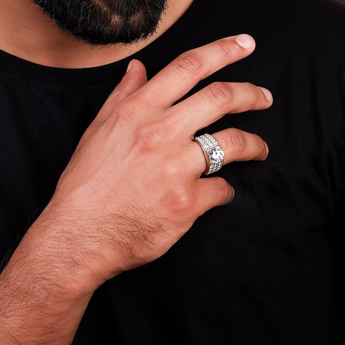 Buy Silver Sweet Surrender Men's Ring Online in India | GIVA