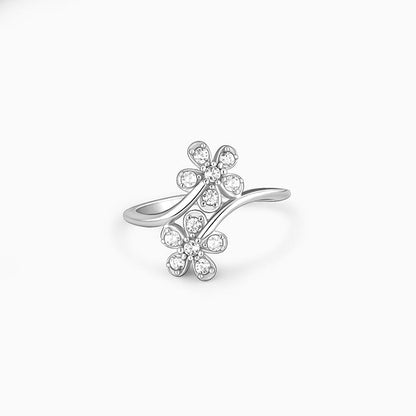 Silver Floral Brilliance Ring