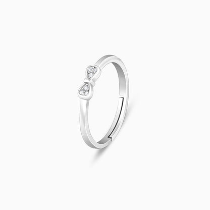 Silver Zircon Bow Beauty Ring