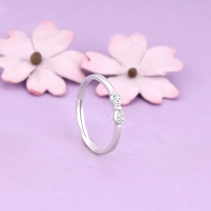 Silver Zircon Bow Beauty Ring