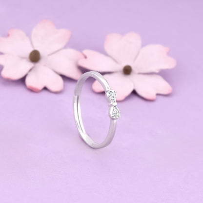 Silver Zircon Bow Beauty Ring