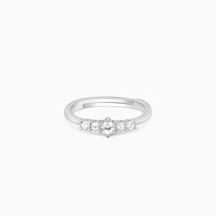 Silver Zircon Shine Squad Ring