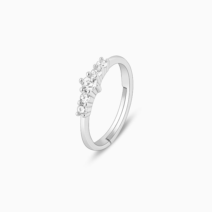 Silver Zircon Shine Squad Ring