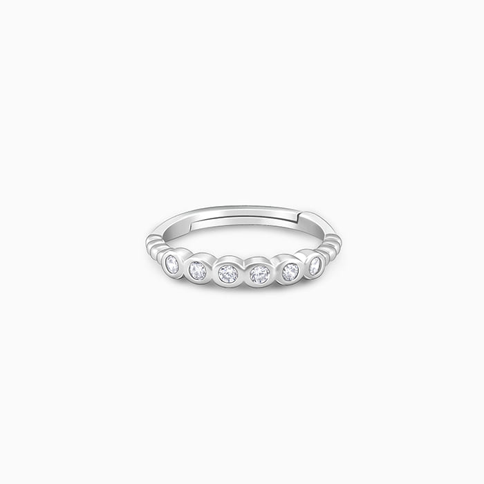 Silver Circular Zirconia Ring