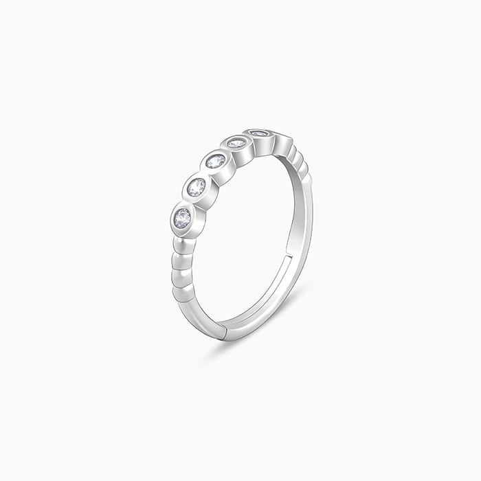 Silver Circular Zirconia Ring