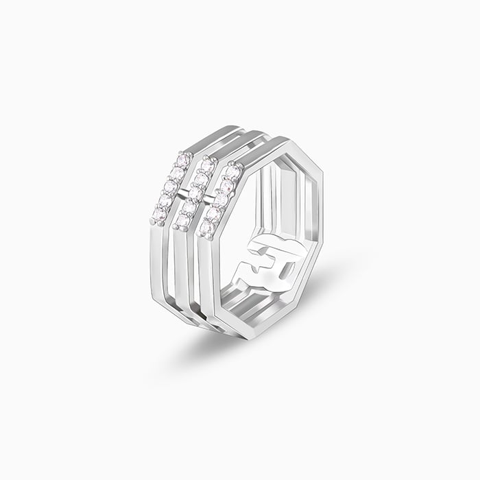 Silver Octagonal Elegance Ring