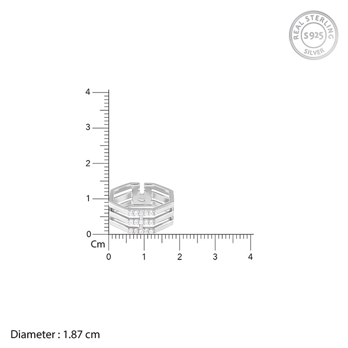 Silver Octagonal Elegance Ring