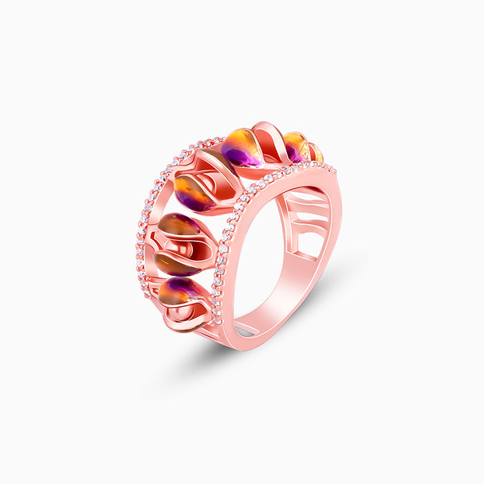 Rose Gold Bell Mallow Bud Ring