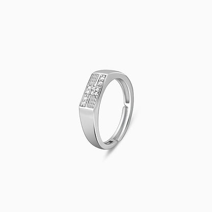 Silver Rectangle Z Ring For Him