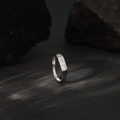 Silver Rectangle Z Ring For Him