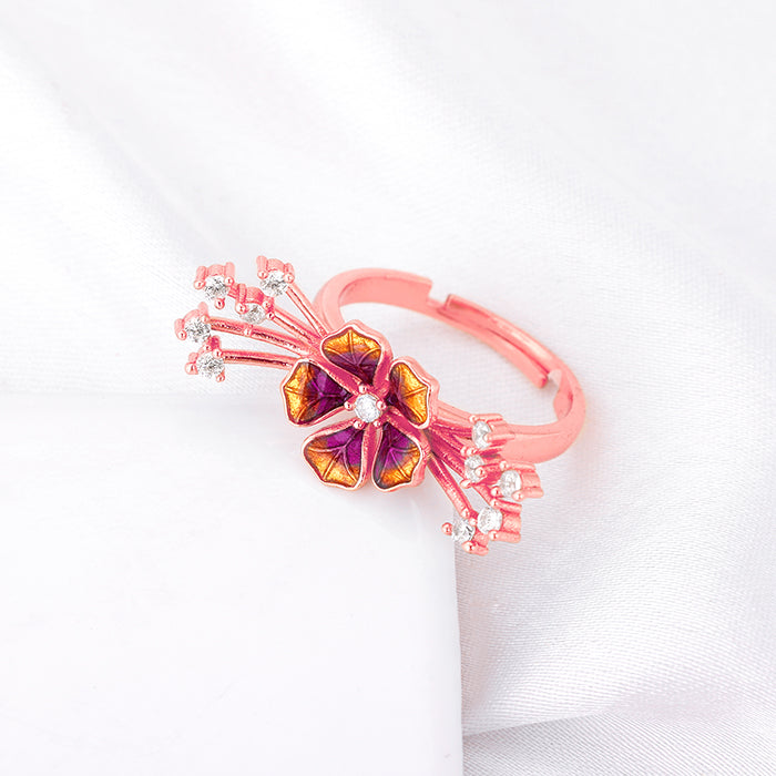 Rose Gold Bell Mallow Crest Ring